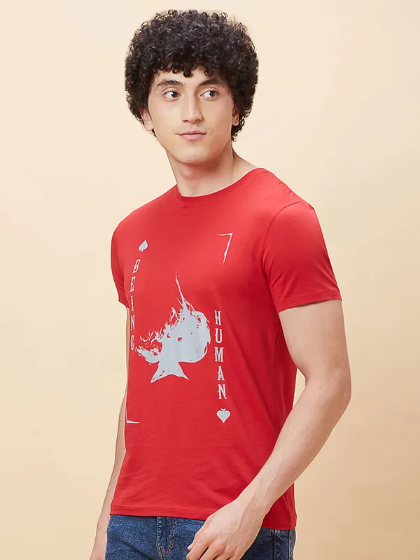 Being Human Men  T-Shirts-Blood Red